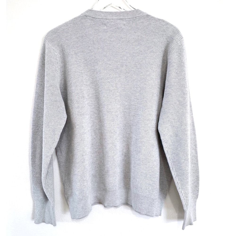Outerknown | Grey Nostalgic Solid Waffle-Knit Organic Cotton-Blend‎ Sweater - Picture 5 of 5